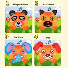 Многофункциональная головоломка деревянные игрушки Мультяшные животные Пазлы Tangram детская обучающая игрушка для детей