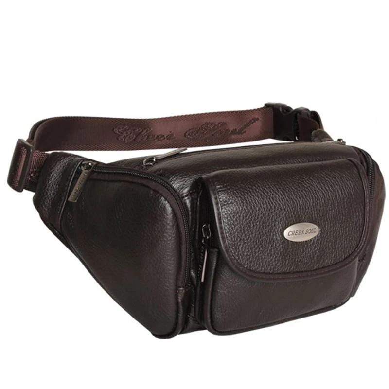 Мужская поясная сумка на талию, сумка-кошелек высокого качества, сумка-мессенджер, новая мужская сумка из натуральной кожи через плечо