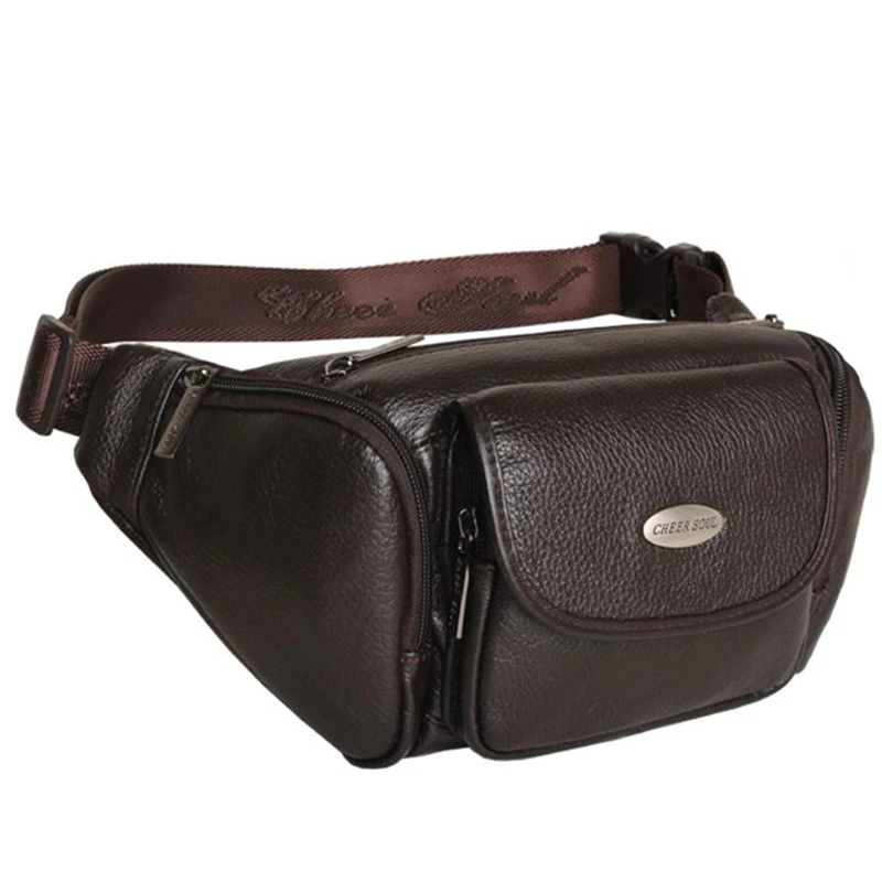 

Men Belt Waist Pack Hip Bum Purse Pouch High Quality Shoulder Messenger Bag New Male Genuine Natural Leather Crossbody Chest Bag