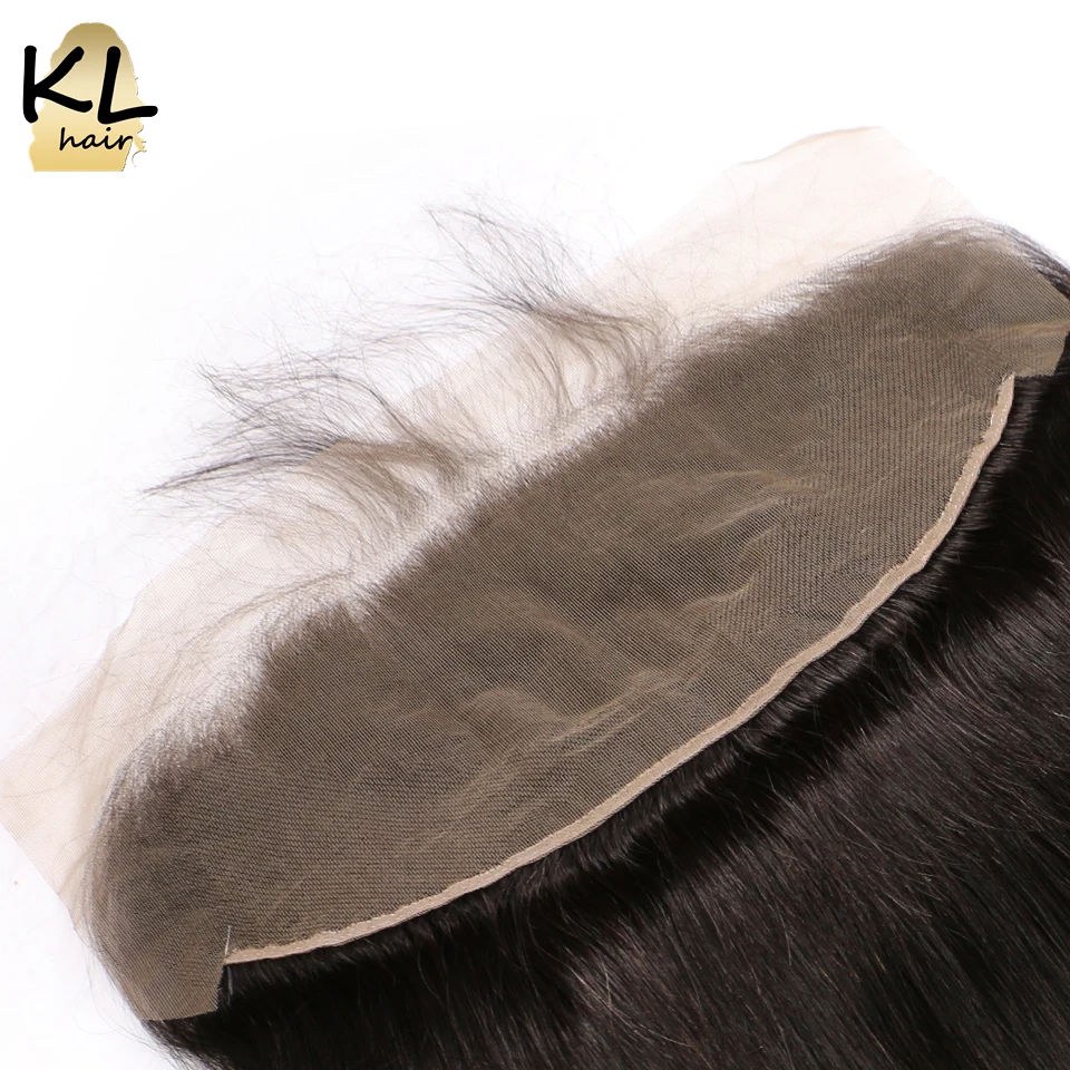 KL Hair, 13x4, для ушей, для ушей, на шнуровке, лобовое закрытие, прямые человеческие волосы с детскими волосами, бразильские волосы remy, закрытие, отбеленные узлы