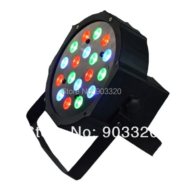 

4X Lot Cheap Price 18pcs*3W RGB LED Flat Par Can LED Par64 Stage Disco Light For Event 110-240V Plastic LED Par Light For Party