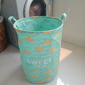 

Folding Dirty Laundry Basket Retro Storage Barrel Standing Toys Clothing Storage Bucket Large Laundry Organizer Pouch