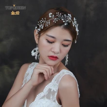 TOPQUEEN HP07 лента для волос невесты женские аксессуары для волос для женщин свадебная тиара из жемчуга повязка на голову с жемчугом хрустальный обруч