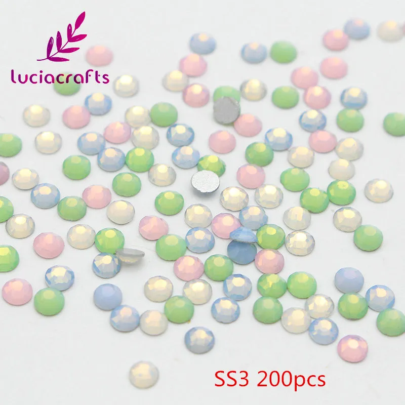 Lucia ремесла смешанный опал Размер Цвет ss3/sss6/ss8/ss10/ss12/Плоская задняя сторона стекло кристалл клей на не горячей фиксации Стразы G0106 - Цвет: SS3 200pcs