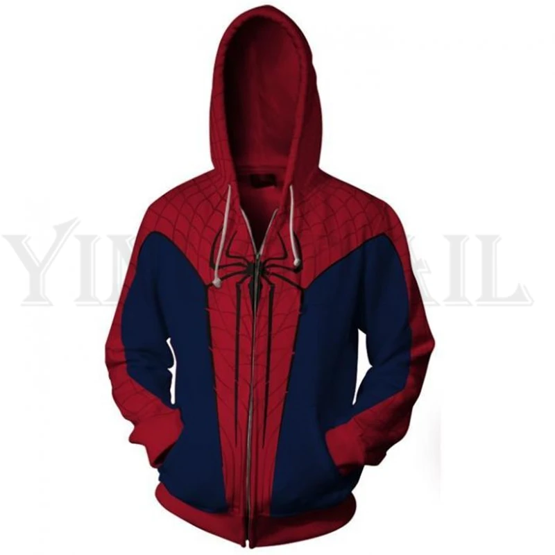 

Movie Superheroes Sweatshirt Men and Women Zipper Hoodies Spiderman 3d Print Hooded Jacket Mravel Costume Harajuku Streetwear