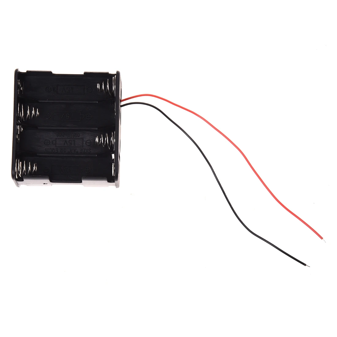 Black Two Layers 8x1.5V AA Batteries Battery Holder Case w Wire Leads