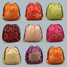 13x13 см шнурок небольшой Рождественский подарок сумки для ювелирных изделий мешочек атласная Свадебная вечеринка любимые пакеты карман для монет 10 шт./партия