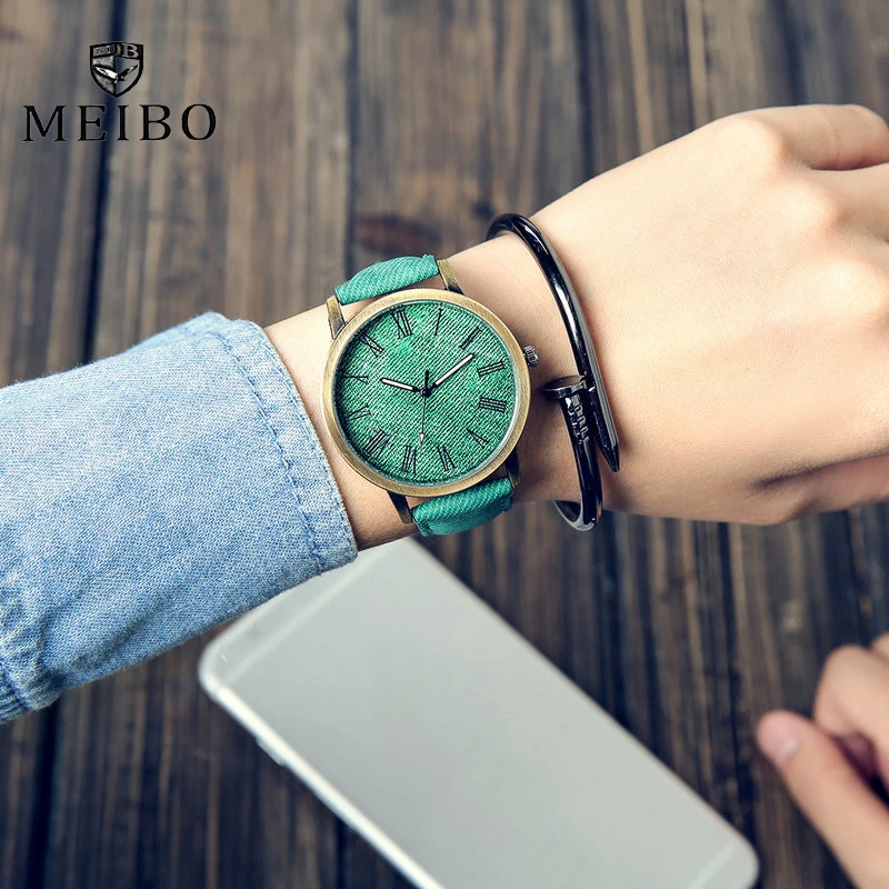 MEIBO Relojes Quartz Men font b Watches b font Casual Wooden Color Leather Strap Male Wristwatch