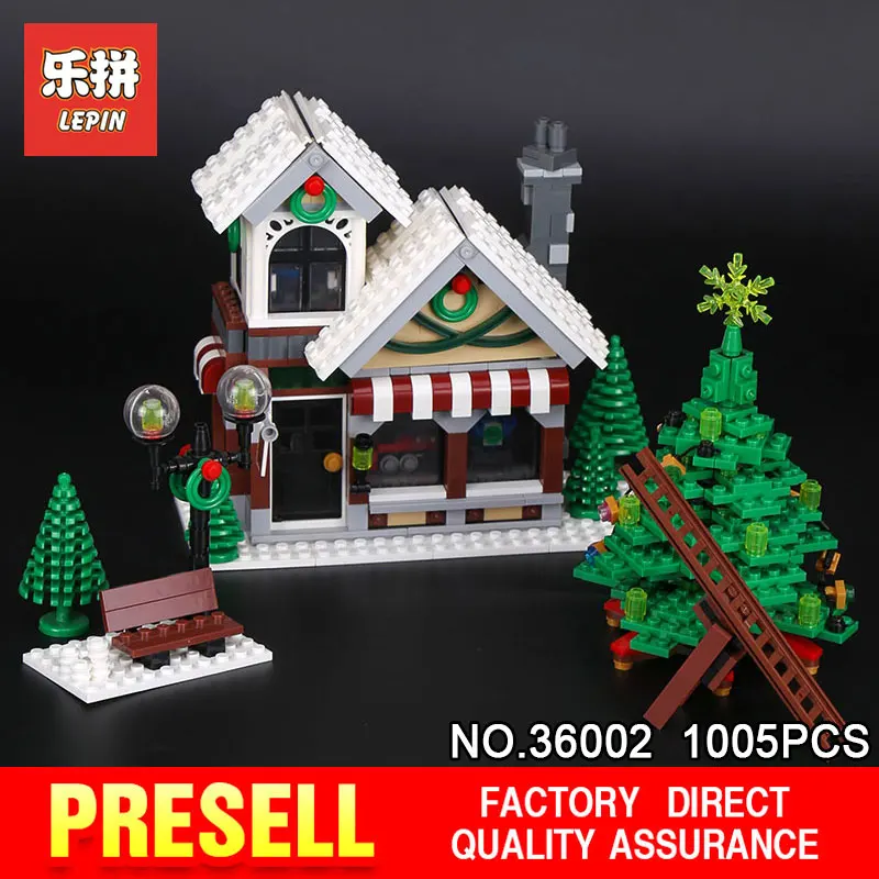 

Lepin 36002 Genuine 1005Pcs Creative Series The Winter Toy Shop Set 10249 Building Blocks Bricks Educational Toys Christmas Gift