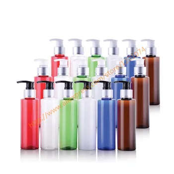 

100ml pretty colors PET bottle with shiny gold aluminum pump. lotion/hand wash/Shampoo/moisturizer/facial water PET container