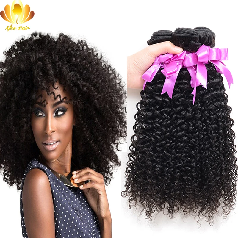 

7A Malaysian Virgin Hair with Closure 3 Bundles Kinky Curly Virgin Hair with Lace Closure 100% Human Hair Extension with Closure