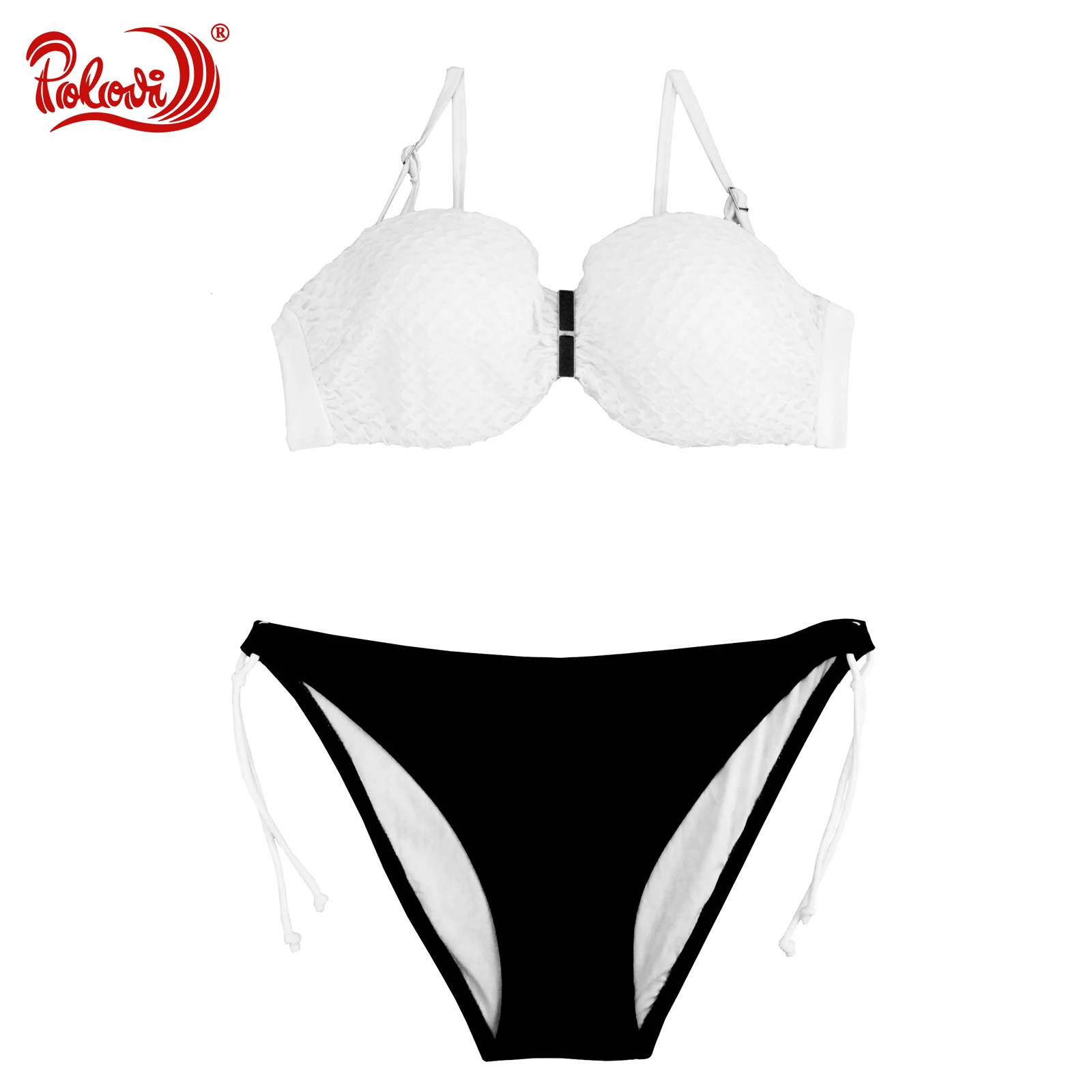 

Polovi 2016 Lace Top Sexy Halter Push Up Vintage Brazillian Bikini Set Hollow Women Swimwear Monokini Bathing Suit Beach 1133-HE