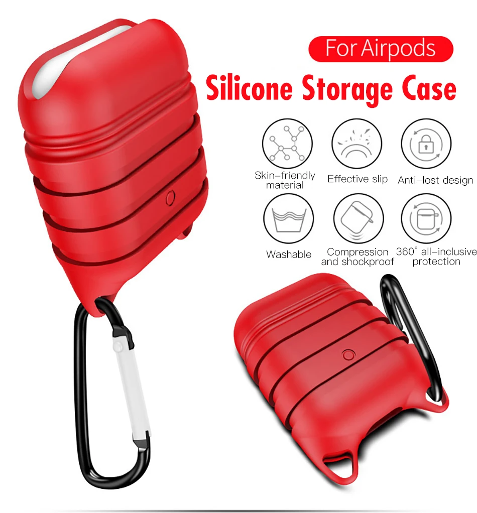 !ACCEZZ Bluetooth Wireless Earphone Case For Apple AirPods Cover Portable Protection Headset Case Accessories Box With Keychain (1)