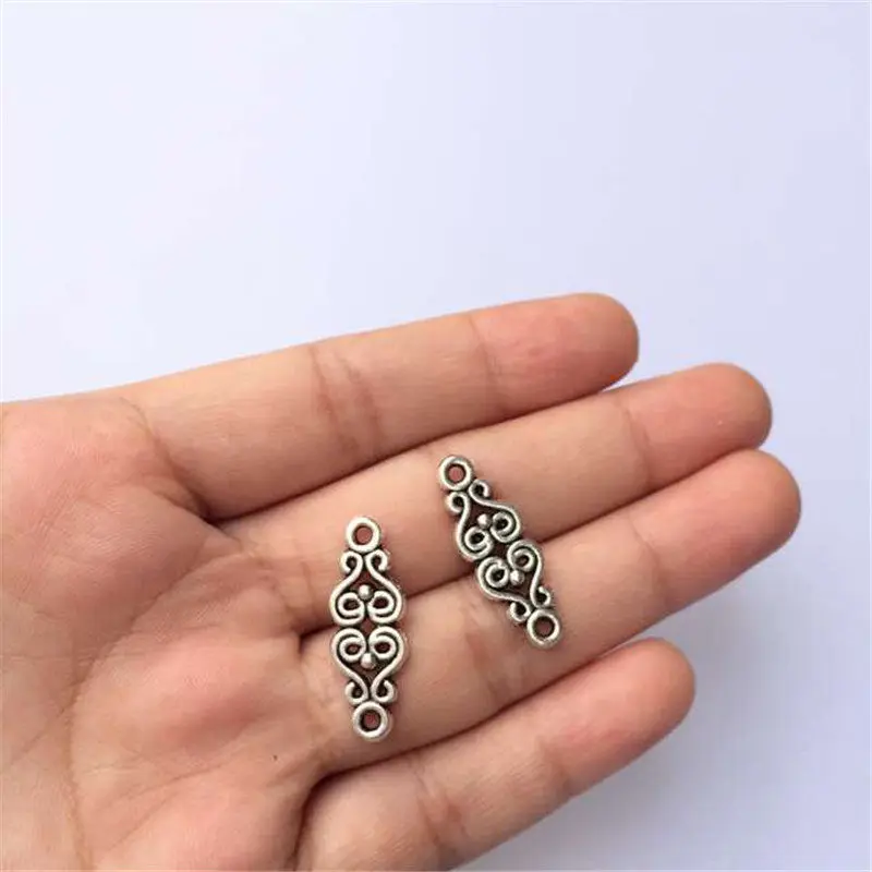 

Flower Slice With Two Connectors Bronze Silver Zinc Alloy DIY Components Connector For Jewelry Findings 30pcs T670 Free Shipping