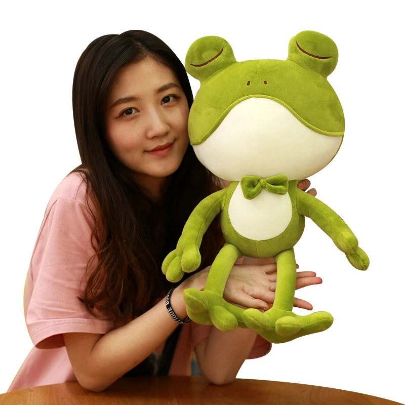 

55/65 Soft Mr Frog Plush Toy Stuffed Animal Frog Placating Bed Toys Brand Gift for Children Home Decoration