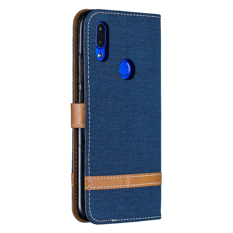 Роскошный чехол из искусственной кожи для Xiaomi Redmi 7 кошелек с подставкой тканевый
