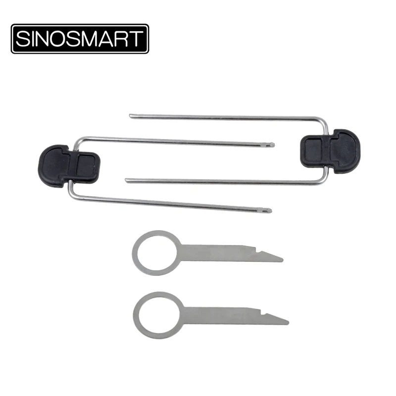 

High Quality In Stock 4 in 1 Metal Dismantle Tool Set to Remove Car Radio DVD Audio System Head Unit Tools European Car