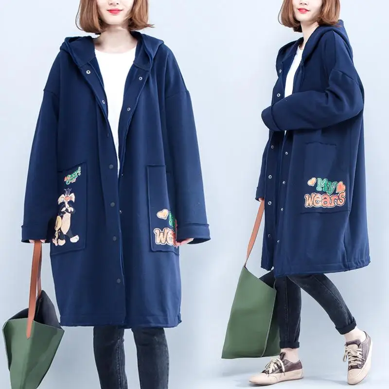 

Women Winter Loose Casual Cotton Thick Hooded Long Sleeves Jacket Pregnancy Clothes Winter Winter Coat Women Pregnant Coat