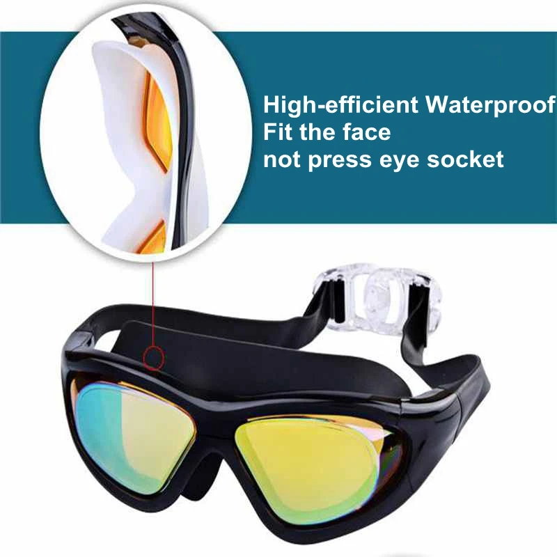 Без Каблука Водонепроницаемый Анти-туман плавательные очки мужские и женские купальники дайвинг оборудования