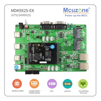 

AT91SAM9X25, MDK9X25-EK development KIT, 400MHz CPU, 128MB DDR2,256M NAND Ethernet, USB HighSpeed, CAN