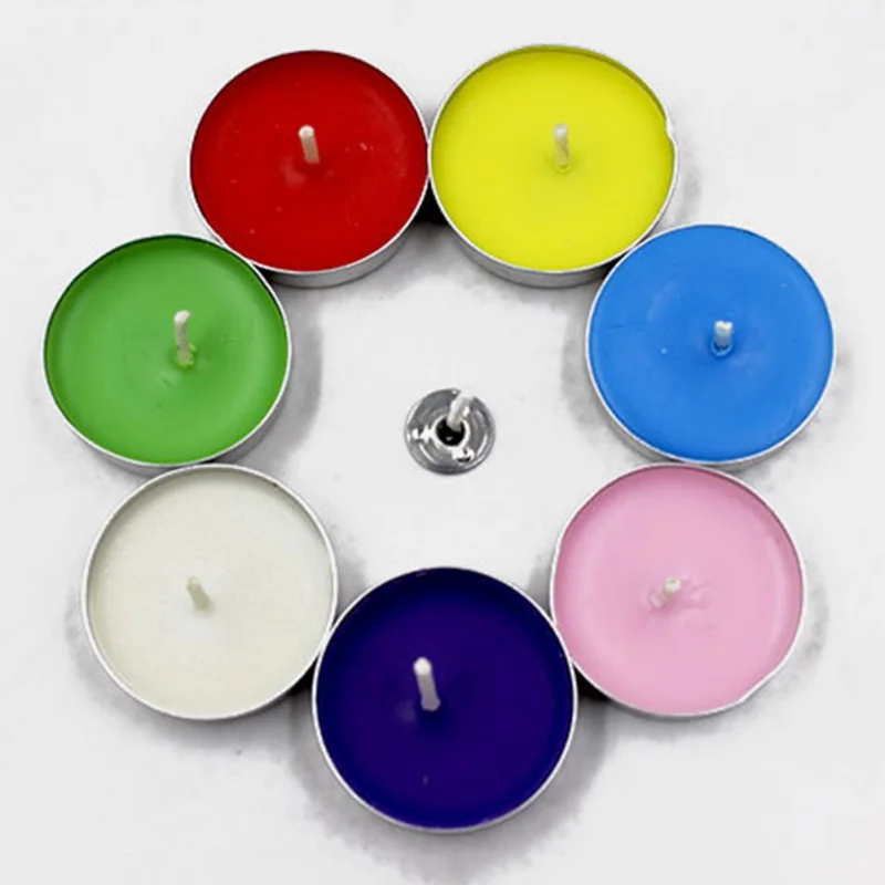 

50PCS Lantern Candle Tea Wax Round Candle For Decoration Church Smokeless Burning mum birthday Church Decoration Home Decor