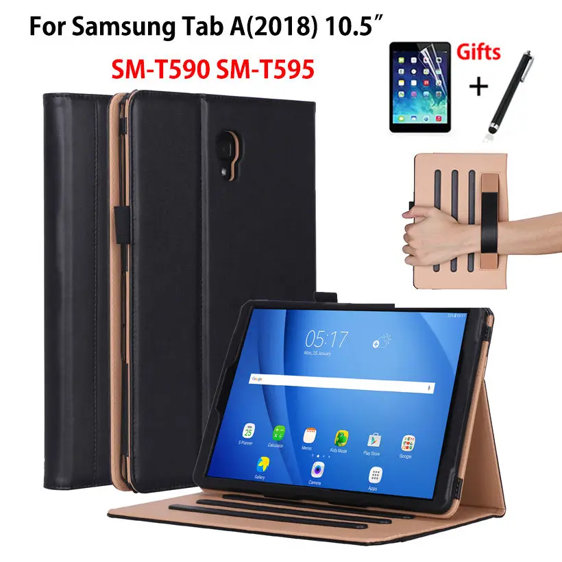 Чехол для Samsung Galaxy Tab A A2 2018 10 5 дюйма флип чехол планшета T590 T595 T597 подставка + стилус