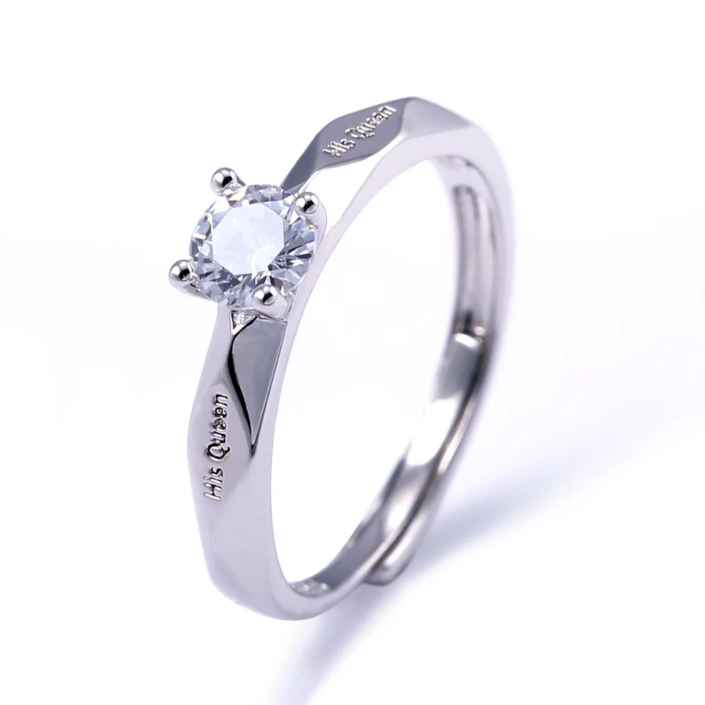 Мода любовника кольца из серебра ее король его queen обручальное кольцо Обручение кольцо ювелирные изделия юбилей день Святого Валентина, подарок ко дню рождения Bague Homme
