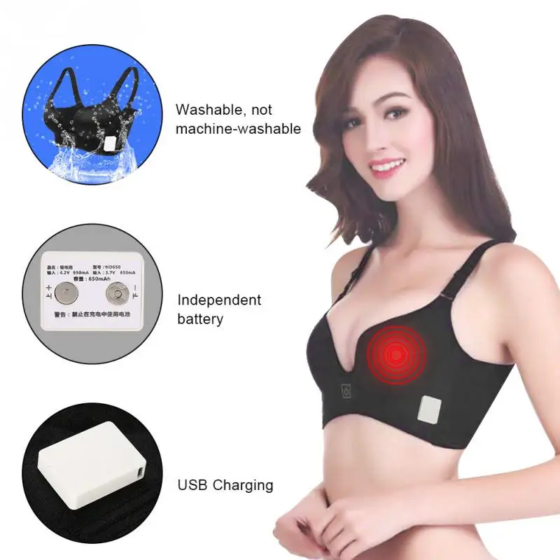 Electric Breast Massage Bra Infrared Heating Vibration Chest