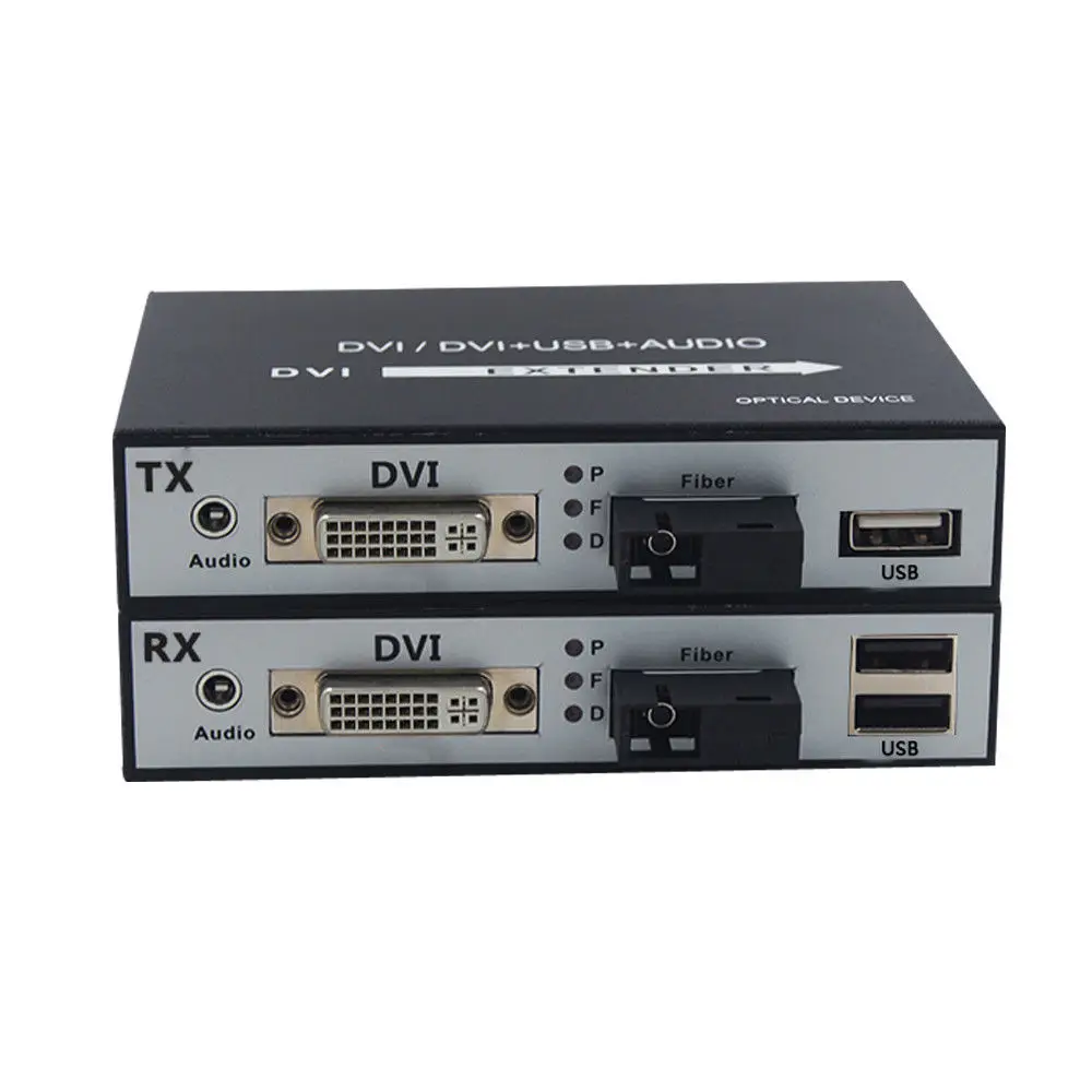 

DVI Over Fiber Optic Media Converters 20Km DVI Optical USB KVM Extenders SC