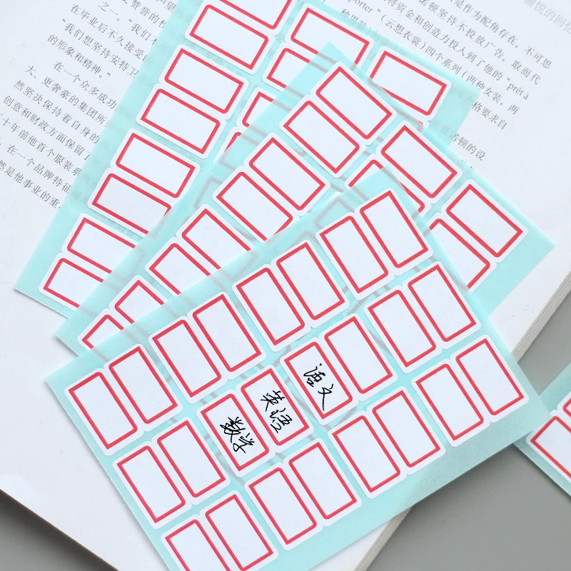 144pcs/pack self adhesive label Blank post it note label Bar sticky white writable name stickers ...
