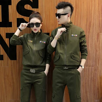 

Plus Size Conjunto Feminino Women's Cotton Casual Camouflage/Army Green Sportsuit Two Piece Set Couple Clothes 3XL 4XL 5XL