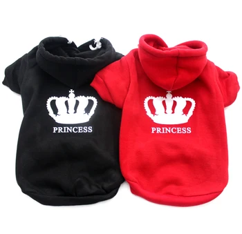 

Dog Cats Hoodie Sweater Crown&Princess Print Pet Puppy Coat Jacket Autumn/Winter Clothes Apparel For Dogs Cats