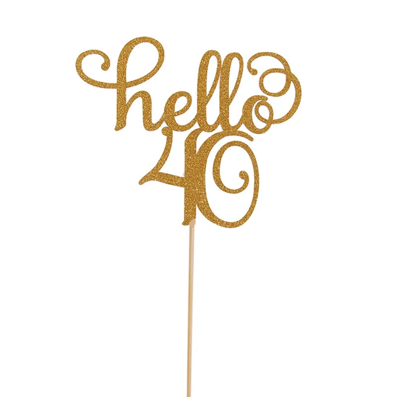 1 шт./компл. золотой блеск Hello 30 21 40 50 60 Топпер для торта дней рождения товары