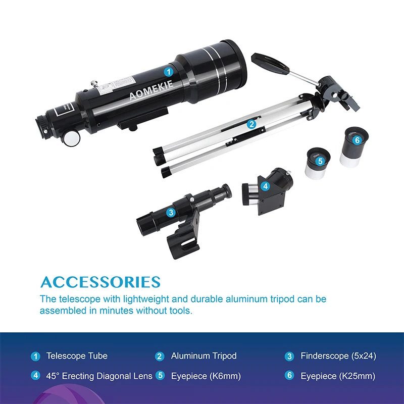 AOMEKIE F40070M астрономический телескоп с компактным штативом наземного пространства телескоп с монтажным изображением Луны для наблюдения за ребенком подарок