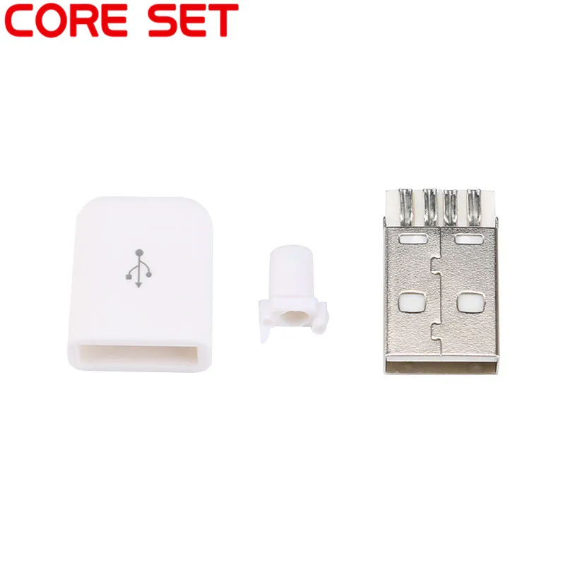 10 шт. DIY Micro USB 2 0 Штекерный разъем комплект с крышками Черный Белый 5 P кабель