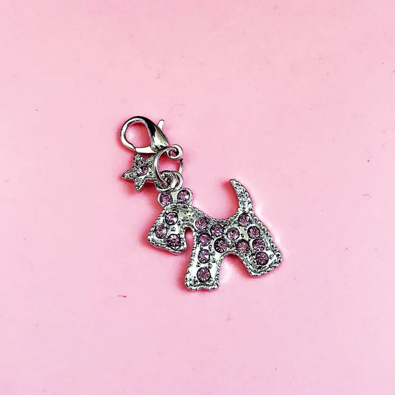 

Schnauzer rhinestone pendant Pet DOGS Diy Accessories Shiny Silver Plated dog Charms Pendants For Jewelry Making gift wholesale