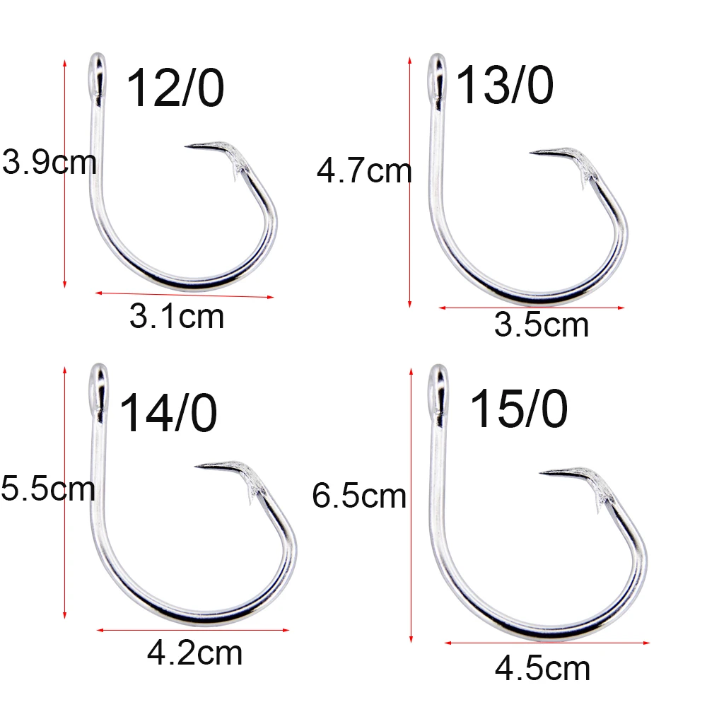 JSM 30 шт./лот Размер 8/0-15/0 рыболовные крючки из нержавеющей стали большая игра рыба тунец круг приманка рыболовные крючки для подледной рыбалки снасти