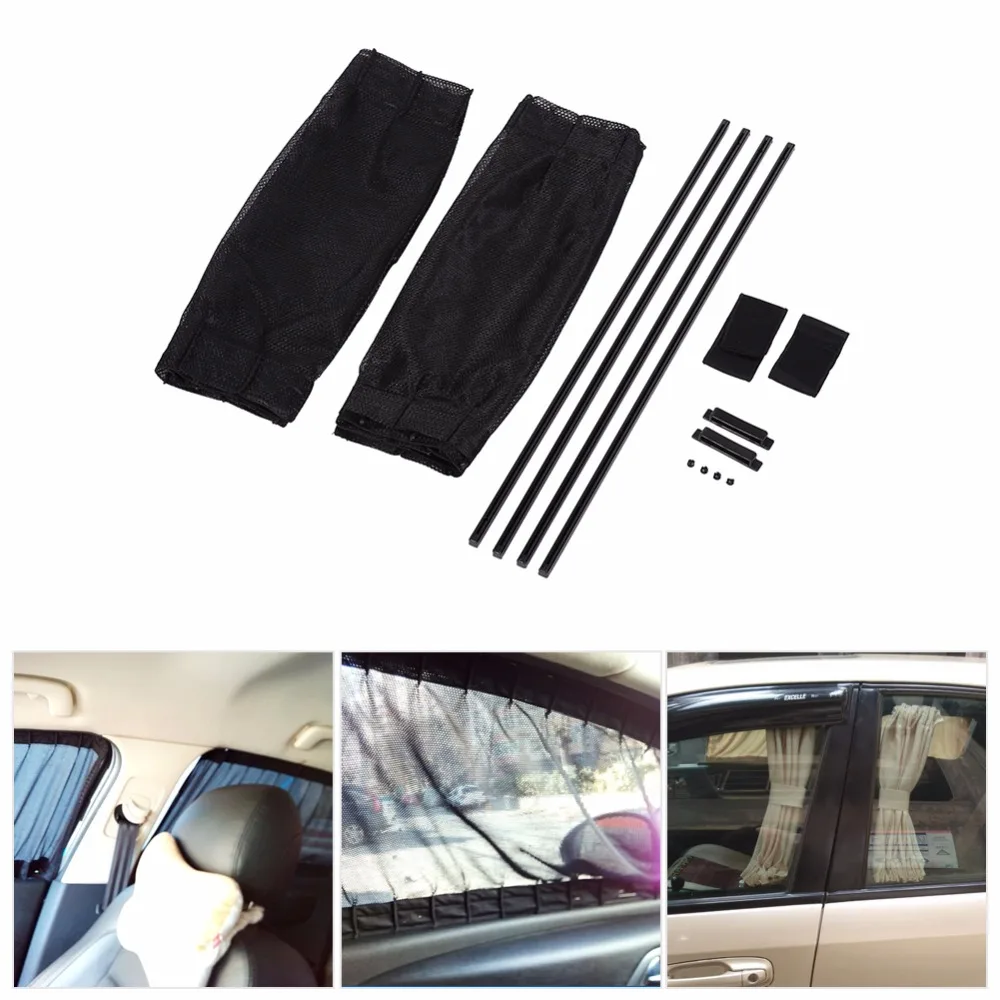2 x 50s Car Sun Shade Window Curtain Adjustable SunShade Drape Visor