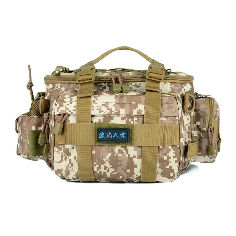 

New Fish Bag Multifunction Pocket Male Travel Outdoor Backpack Shoulder Bag Camouflage Tactical Hand Bags XA28G
