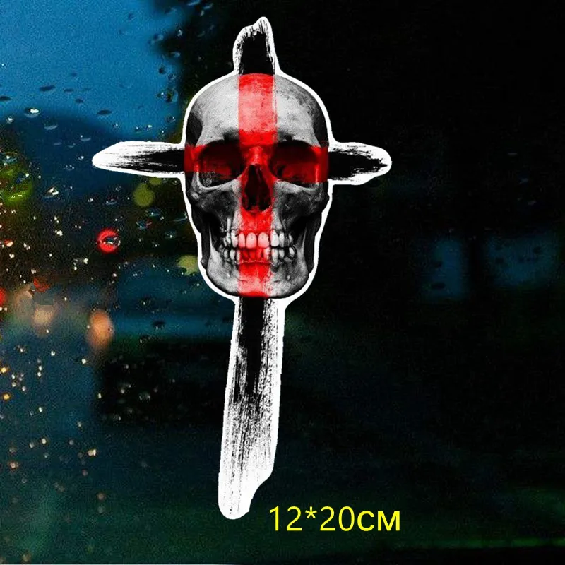 Tri Mishki WCS731 12*20cm red skull cross car sticker funny PVC coloful Decals Motorcycle Accessories sticker