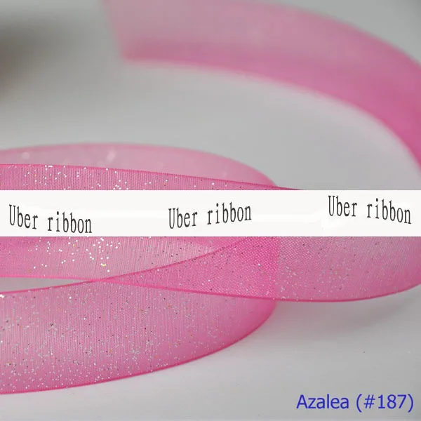 

[IuBuFiGo] 3/8"(9mm) Silver Spray Glitter Print Organza Ribbon Gift Packing Wedding Decoration Tape 100yard/lo