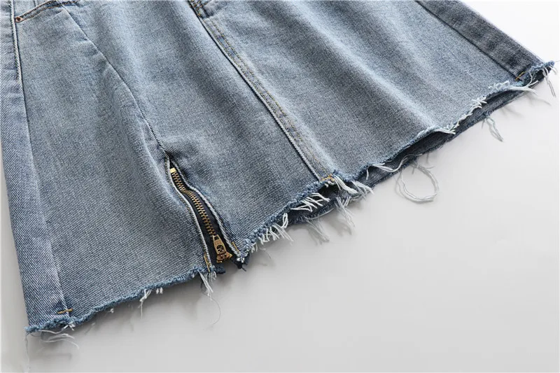 Hzirip Горячая джинсовая юбка для женщин летняя Высокая талия короткая джинсовая юбка с дырками необычная Сексуальная индивидуальная винтажная юбка