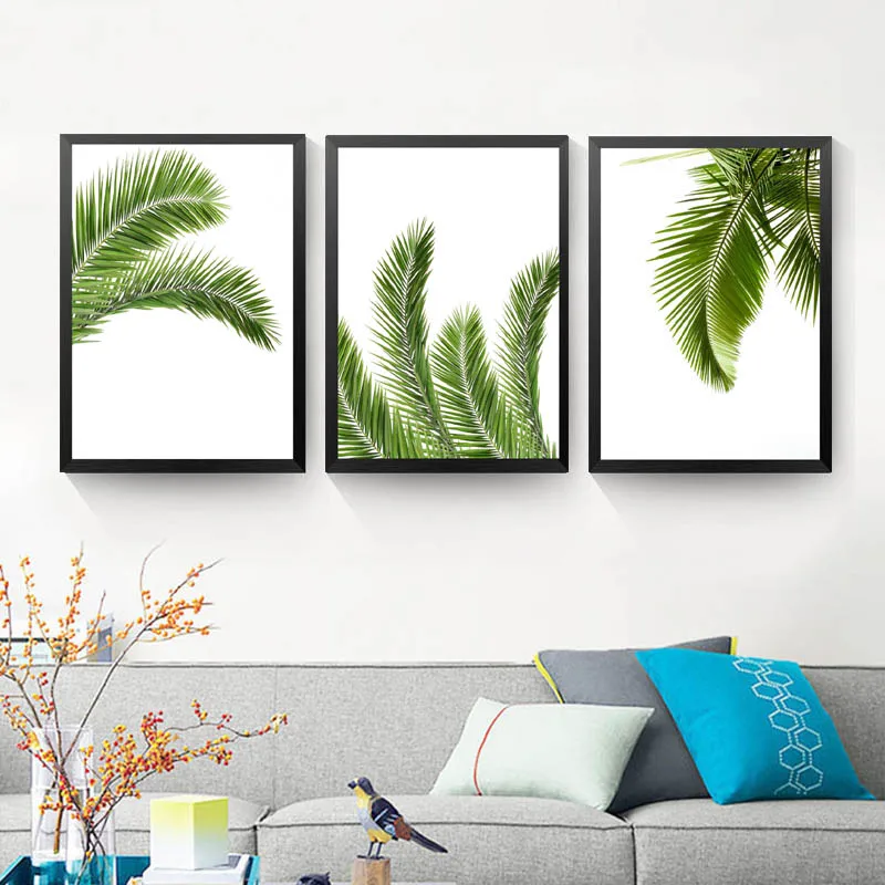 Frameless Palm Leaf canvas poster prints Tropical plant on canvas Wall