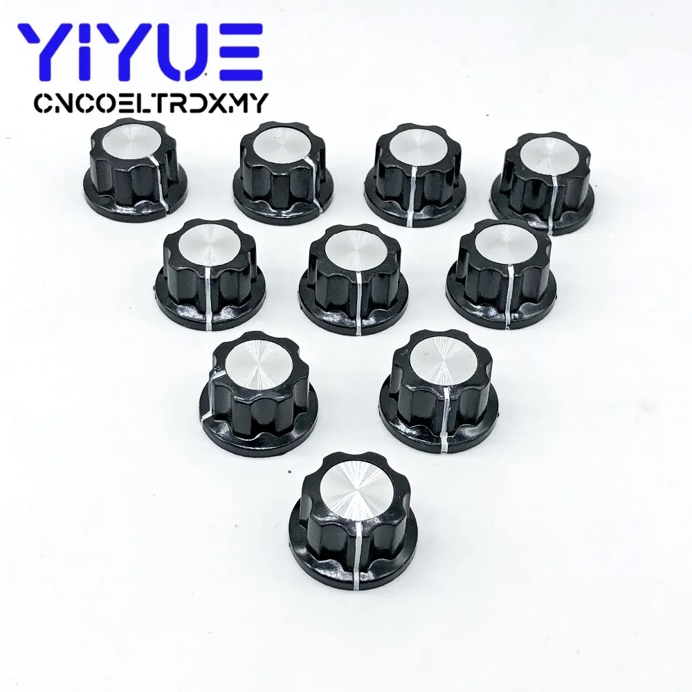 10pcs MF-A02 Potentiometer Knob Cap 6mm Shaft Hole Dia Rotary Switch Bakelite Knob for WHT118 WX050 (3)