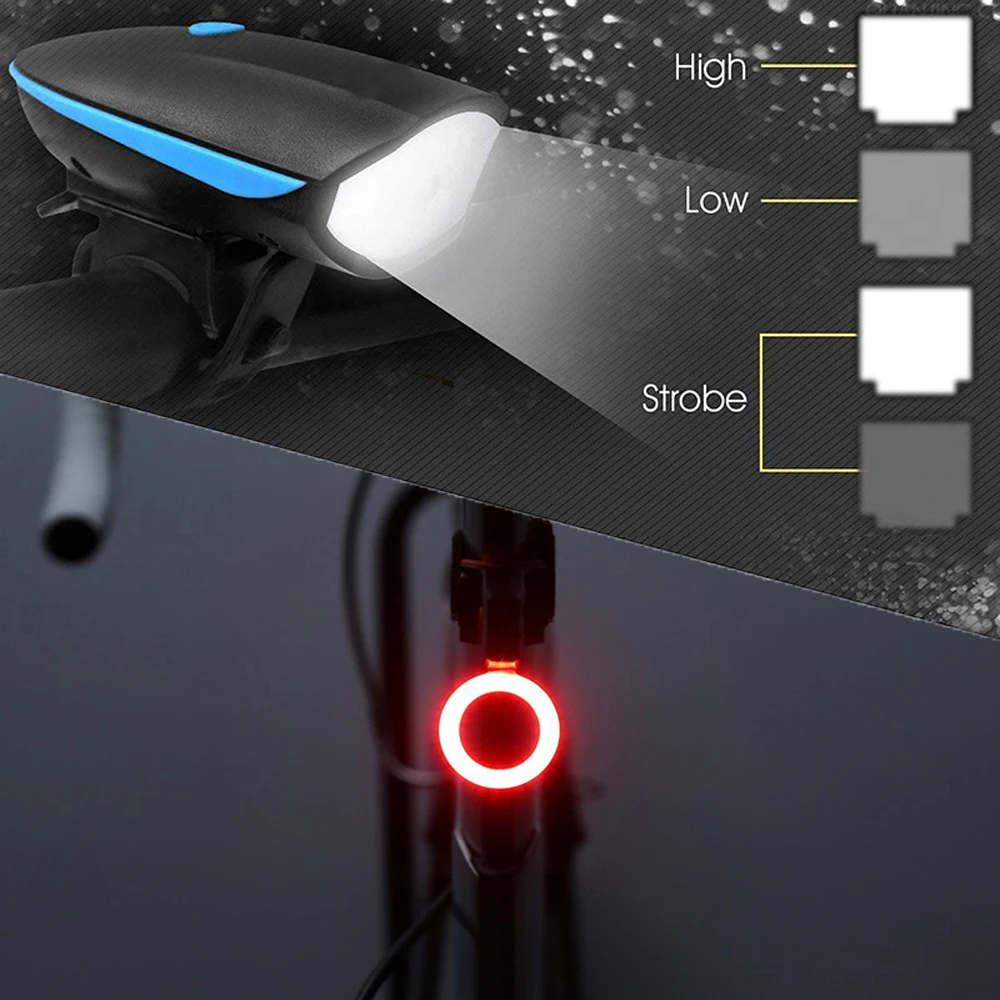 Perfect Zacro USB Cycling Light 5 Modes Ultra Bright Tail Rear Lights and 3 Modes Bicycle Bike Front Light with 120db Horn Bell 1 Perfect Zacro USB Cycling Light 5 Modes Ultra Bright Tail Rear Lights and 3 Modes Bicycle Bike Front Light with 120db Horn Bell 1