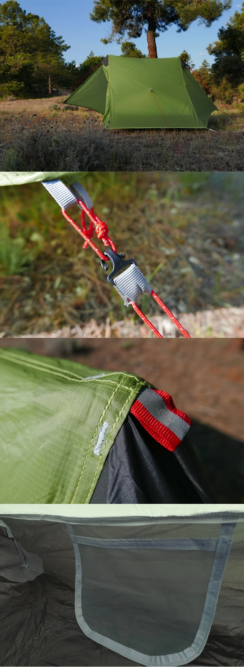 Barraca de Acampamento Silnáilon sem Haste Lanshan Chama Creed Pessoa Oudoor Ultraleve 3 Temporada Profissional 15d Tenda 2020 2 5 2018 lanshan 2 chama creed 2 pessoa