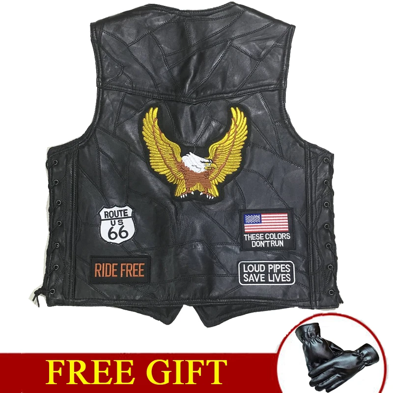 

Motorcycle Jacket Mens Motos Biker Moto Vest Sheepskin Leather Vest Riding Jacket Punk Retro Jaqueta Casual Ceket Chaqueta Moto