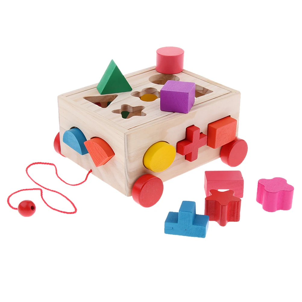 

Kids Car Shape Sorter Toys Wooden Insert Game Sorting Cube Box Car Shape Sorting Game Educational Toys For Children Gift