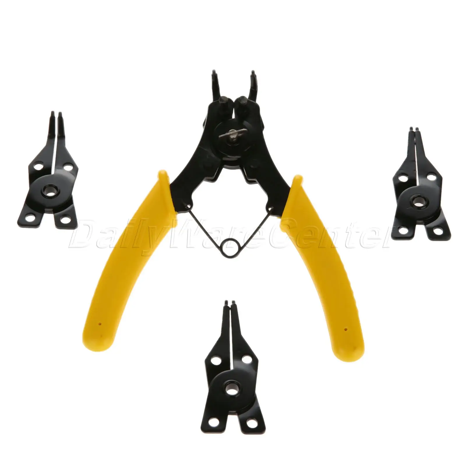 High-Q 4 In 1 Multifunction Snap Ring Pliers Universal Circlip Combination Retaining Clip Plier Hand Tool Set W/4 Tip Assemblies