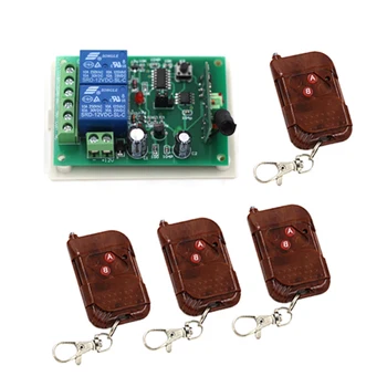 

New 24V 2CH RF Wireless Remote Control Switch System Peach Transmitter with Two-button Receiver for Appliances Gate Garage Door